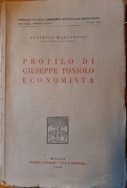 Profilo di Giuseppe Toniolo Economista - copertina