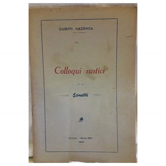 Colloqui Rustici-sonetti - copertina