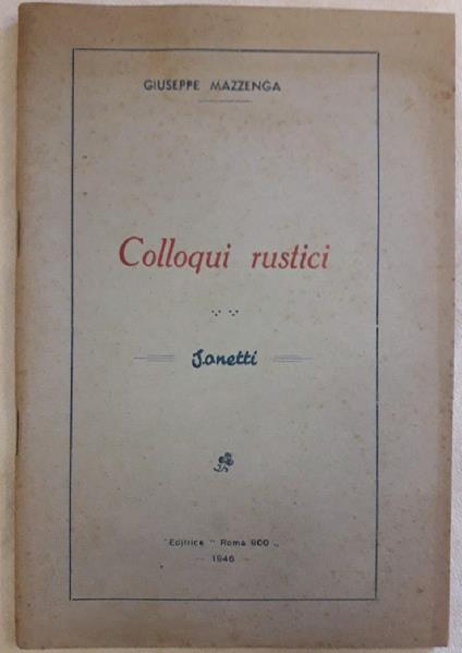 Colloqui Rustici-sonetti - copertina