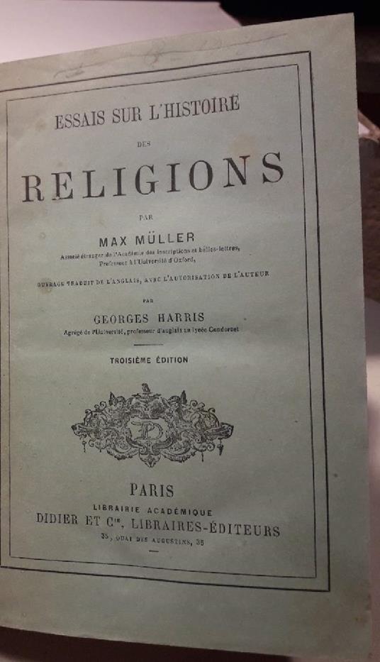 Essais Sur L'histoire Des Religions  - copertina