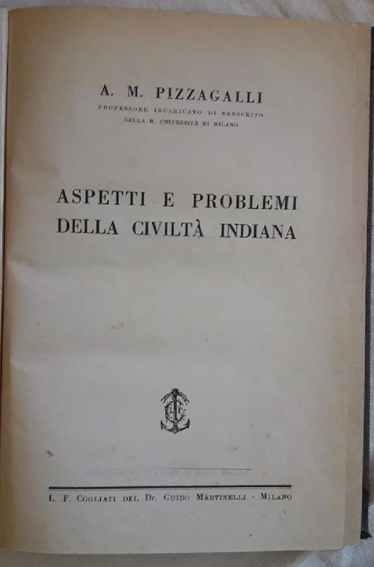 Aspetti e Problemi Della Civiltà Indiana - copertina