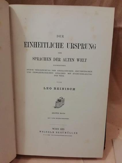 Der Einheitliche Ursprung Der Sprachen Der Alten Welt Vol. I  - copertina