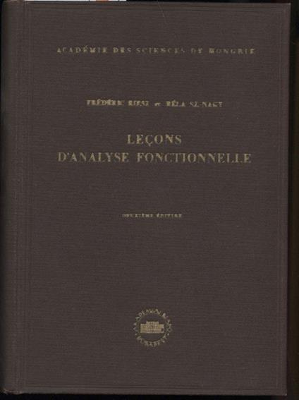 Lecons D'analyse Fontionnelle - copertina