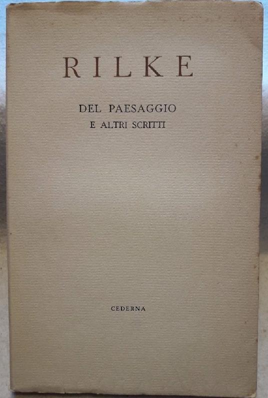 Del Paesaggio e Altri Scritti - copertina
