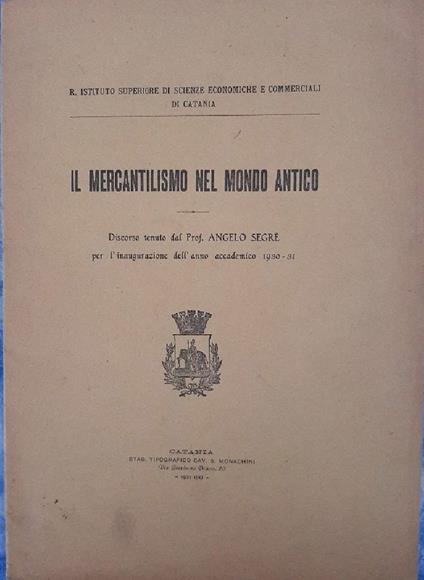 Il Mercantilismo Nel Mondo Antico - copertina