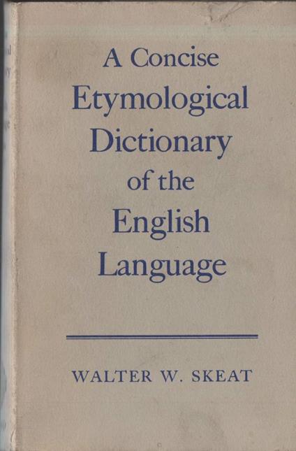 A Concise Etymological Dictionary Of The English Language  - copertina