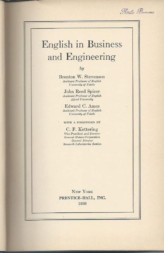 English in Business And Engineering  - copertina