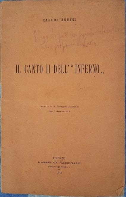 Il Canto Ii Dell'"inferno" - copertina