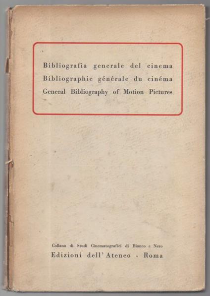 Bibliografia Generale Del Cinema - copertina