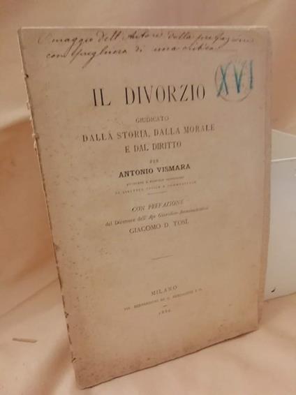 Il Divorzio Giudicato Dalla Storia, Dalla Morale e Dal Diritto  - copertina