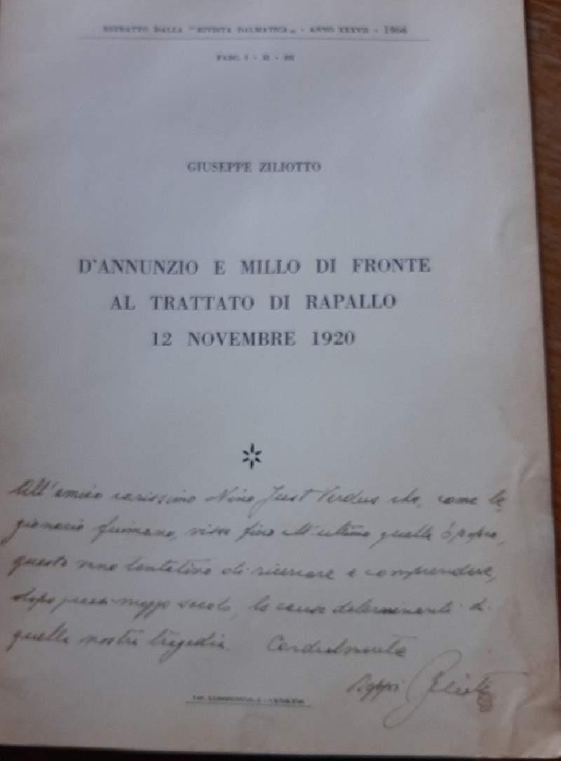 D'annunzio e Millo di Fronte Al Trattato di Rapallo -12 Novembre 1920