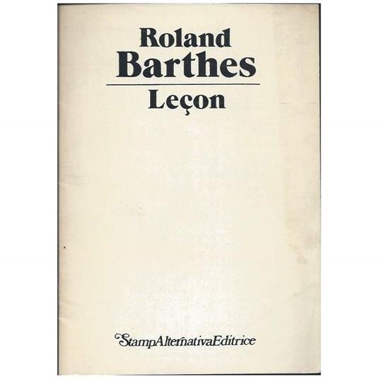 Lecon - Roland Barthes - copertina