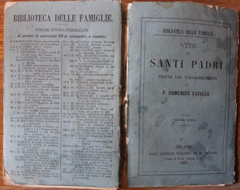 Vite di Santi Padri Tratte Dal Volgarizzamento di F.Domenico Cavalca