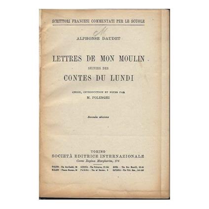 Lettres De Mon Moulin Suivies Des Contes Du Lundi - Alphonse Daudet - copertina