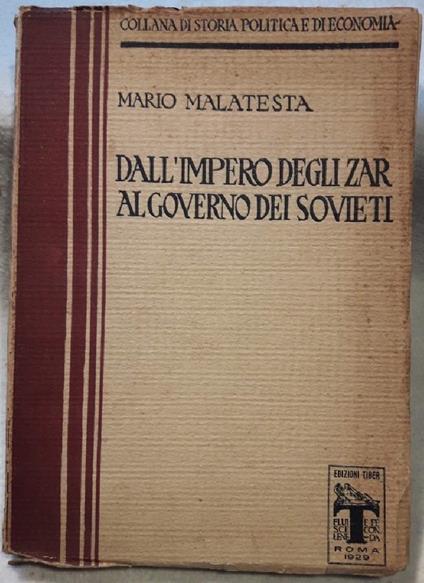 Dall'impero Degli Zar Al Governo Dei Sovieti-vol I¡( - Mario Malatesta - copertina
