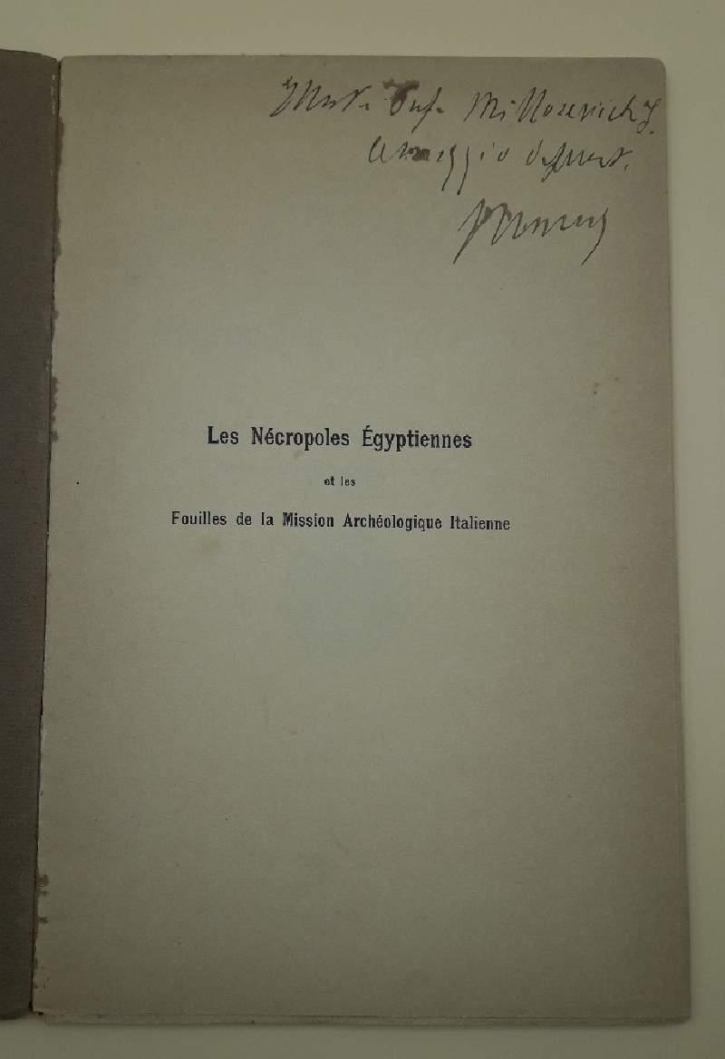 Les Necropoles Egyptiennes Et Les Fouilles De La Mission Archeologique Italienne