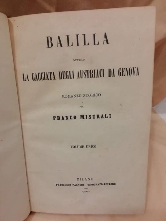 Balilla Ovvero La Cacciata Degli Austriaci da Genova  - Franco Mistrali - copertina