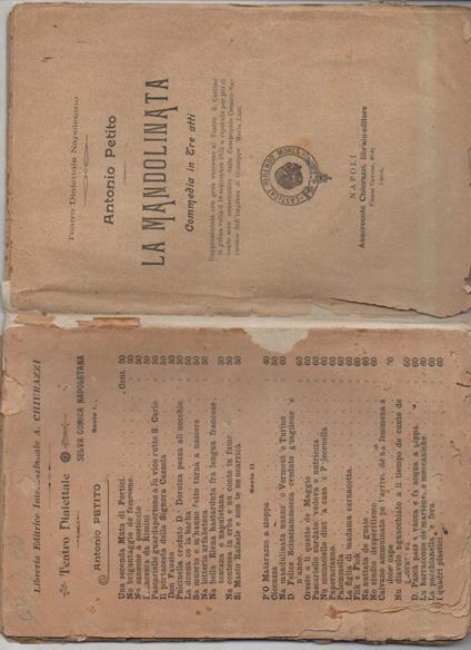 La Mandolinata-commedia in Tre Atti  - Antonio Petito - copertina
