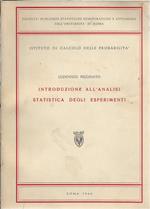 Introduzione All'analisi Statistica Degli Esperimenti