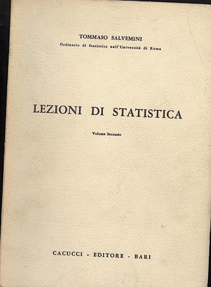 Lezioni di Statistica - Tommaso Salvemini - copertina