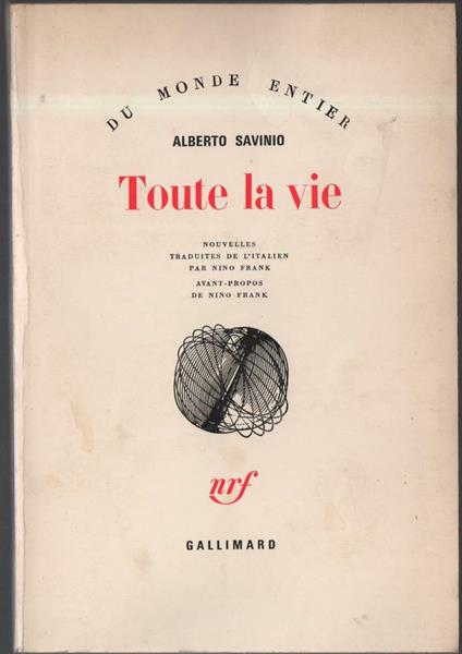 Toute La Vie  - Alberto Savinio - copertina