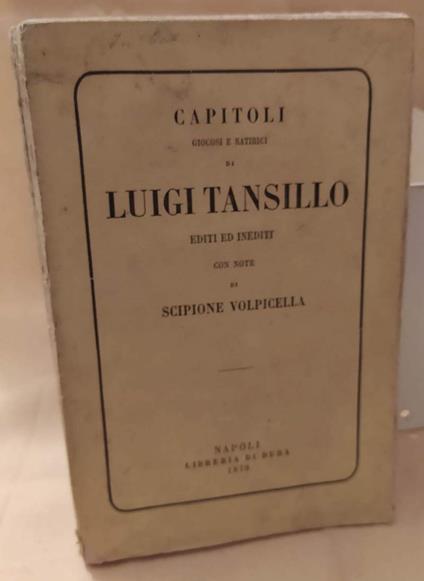 Capitoli Giocosi e Satirici di Luigi Tansillo  - Luigi Tansillo - copertina