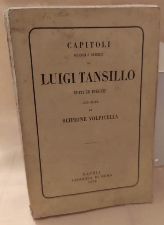 Capitoli Giocosi e Satirici di Luigi Tansillo  - Luigi Tansillo - copertina