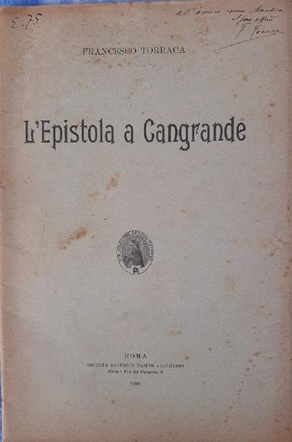 L' epistola a Cangrande - Francesco Torraca - copertina