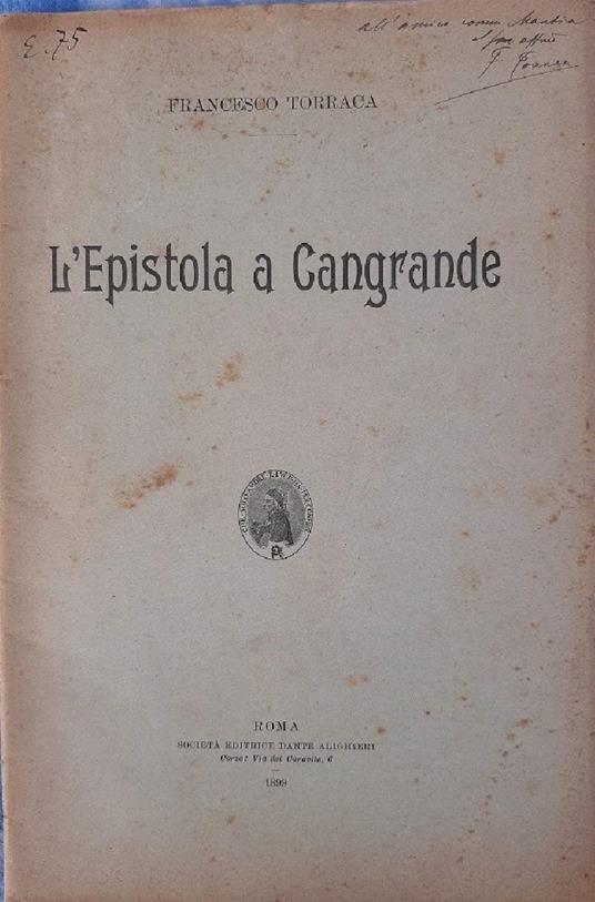 L' epistola a Cangrande - Francesco Torraca - copertina