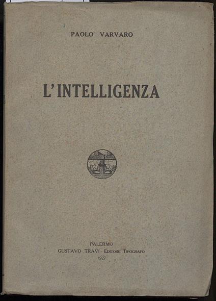 L' intelligenza - Paolo Varvaro - copertina