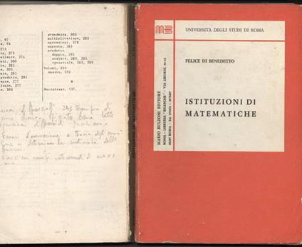 Istituzioni di Matematiche - Felice Di Benedetto - copertina