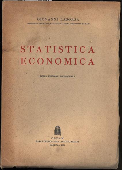 Statistica Economica - Giovanni Lasorsa - copertina