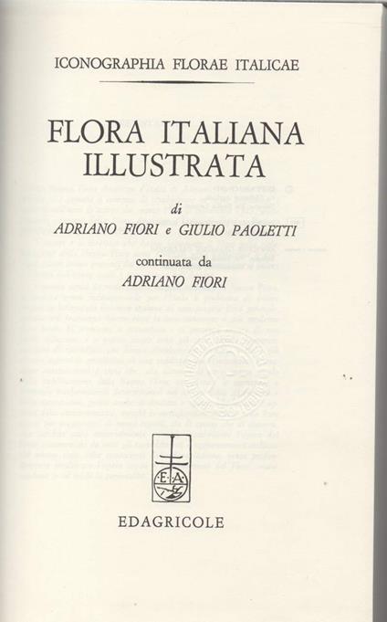 Flora Italiana Illustrata-anastatica - Adriano Fiori - copertina