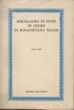 Miscellanea di Studi in Onore di Bonaventura Tecchi 