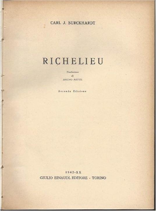 Richelieu - Carl J. Burckhardt - copertina