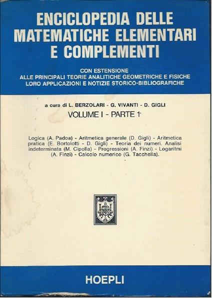 Enciclopedia Delle Matematiche Elementari - copertina
