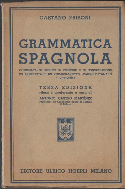 Grammatica Spagnola  - Gaetano Frisoni - copertina