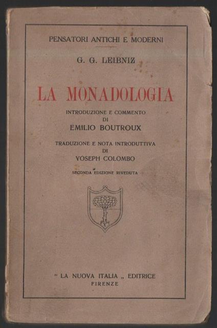 La Monadologia  - copertina