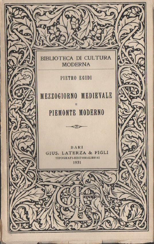 Mezzogiorno Medievale e Piemonte  - Pietro Egidi - copertina