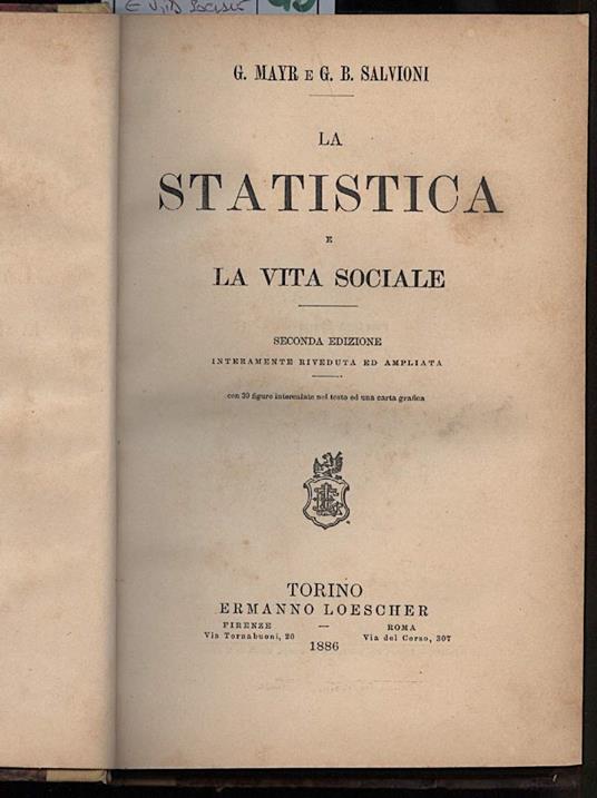 La Statistica e La Vita Sociale - copertina