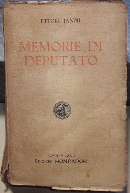 Memorie di Un Deputato - Ettore Janni - copertina