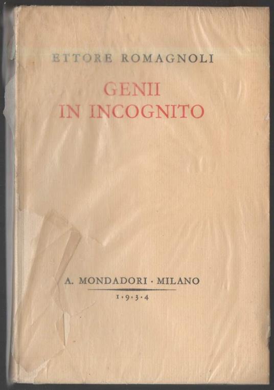 Genii in Incognito  - Ettore Romagnoli - copertina