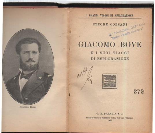 Giacomo Bove e I Suoi Viaggi di Esplorazione - Ettore Cozzani - copertina