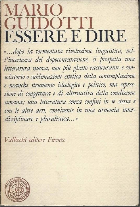 Essere e Dire - Mario Guidotti - copertina