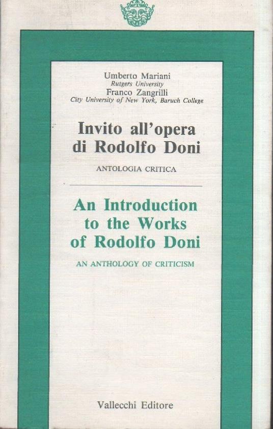 Invito All'opera di Rodolfo Doni  - Umberto Mariani - copertina