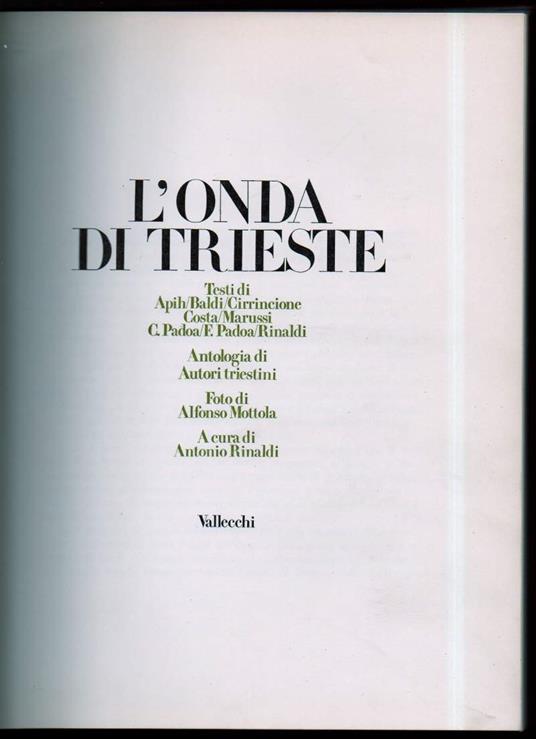 L' onda di Trieste  - Antonio Rinaldi - copertina