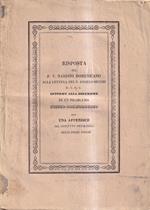 Risposta del Padre Vincenzo Nardini domenicano alla lettera del Padre Angelo Secchi intorno alla soluzione di un problema fisico-cosmologico