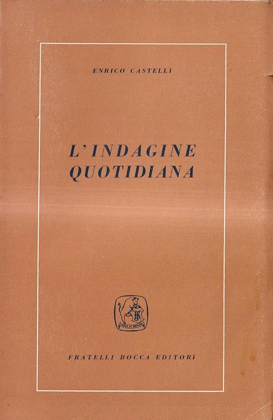 L' indagine quotidiana - Enrico Castelli - copertina