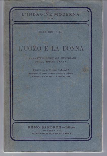 L' uomo e la donna. I caratteri sessuali secondari della specie umana - Havelock Ellis - copertina