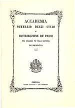 Accademia - Sommario degli studi e distribuzione de' premi nel Collegio Pio della Sapienza di Perugia, 1957